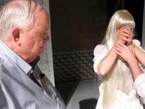 Kent Johnson works with actors in Marat Sade